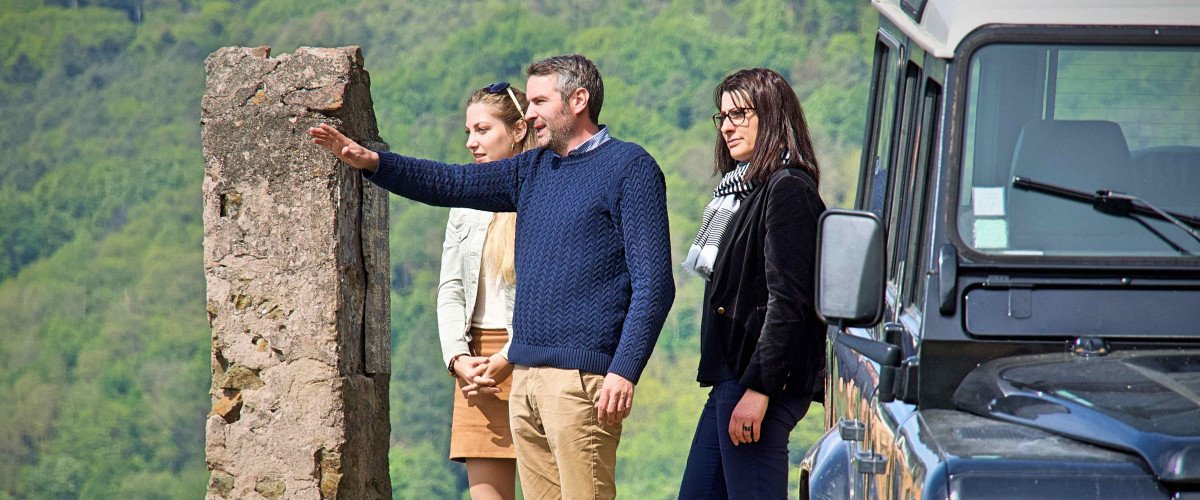 Thomas Schlumberger leads a tour of his family's estate