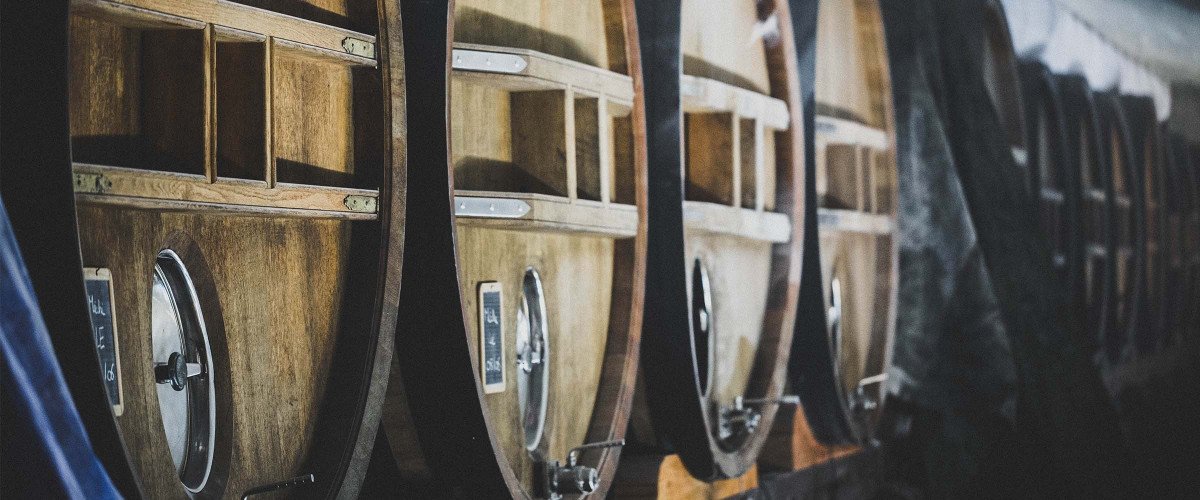 Domaines Ott casks in cellar