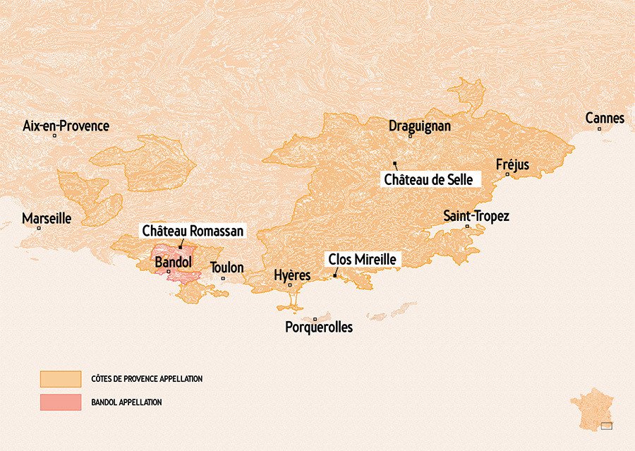 Map of Domaines Ott