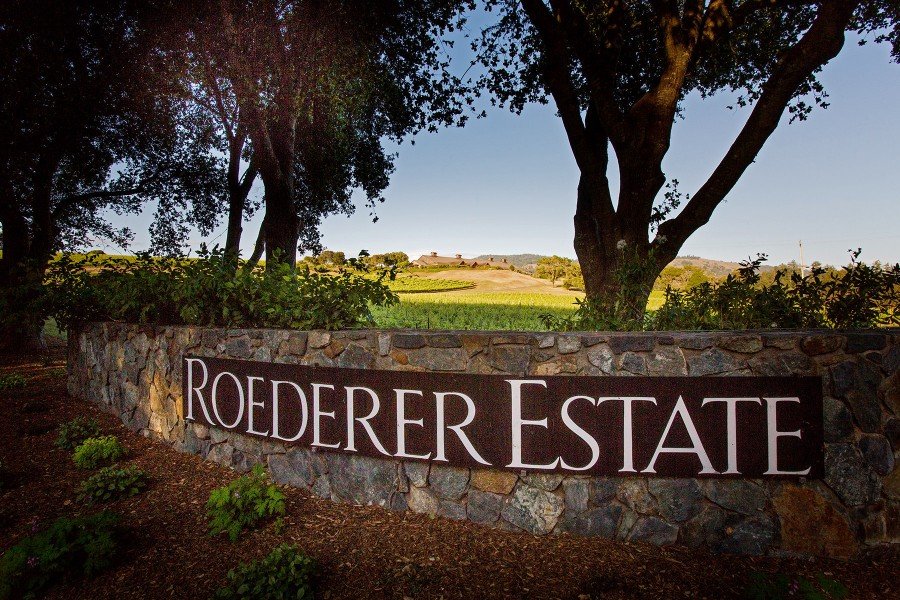 Roederer Estate sign at front gate