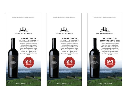 Shelf Talker for {materiallist:brand_name} Brunello di Montalcino 2017