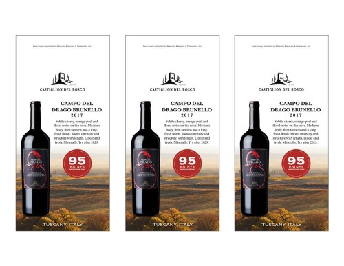 Shelf Talker for {materiallist:brand_name} Campo del Drago Brunello 2017