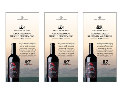 Shelf Talker for {materiallist:brand_name} Campo del Drago Brunello 2019