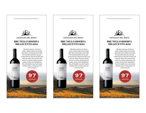 Shelf Talker for {materiallist:brand_name} Brunello di Montalcino 2015