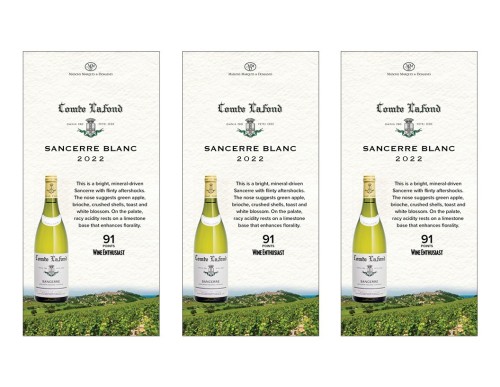 Shelf Talker for {materiallist:brand_name} Comte Lafond Sancerre Blanc 2022