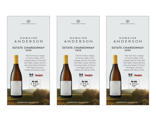 Shelf Talker for {materiallist:brand_name} Estate Chardonnay 2020