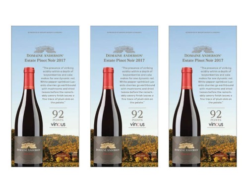 Shelf Talker for {materiallist:brand_name} Estate Pinot Noir 2017