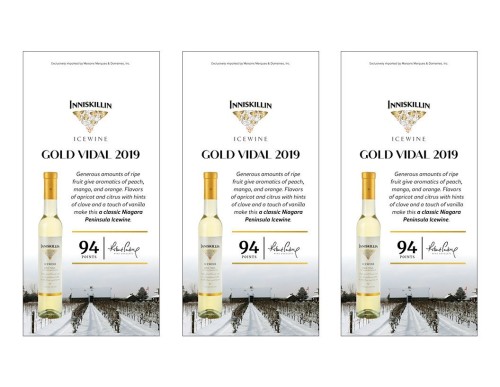 Shelf Talker for {materiallist:brand_name} Gold Vidal Icewine 2019