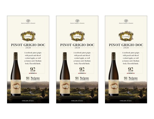 Shelf Talker for {materiallist:brand_name} Pinot Grigio DOC 2020