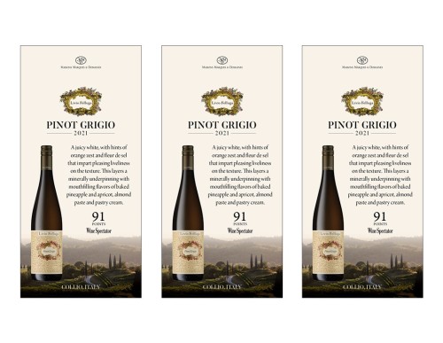 Shelf Talker for {materiallist:brand_name} Pinot Grigio DOC 2021