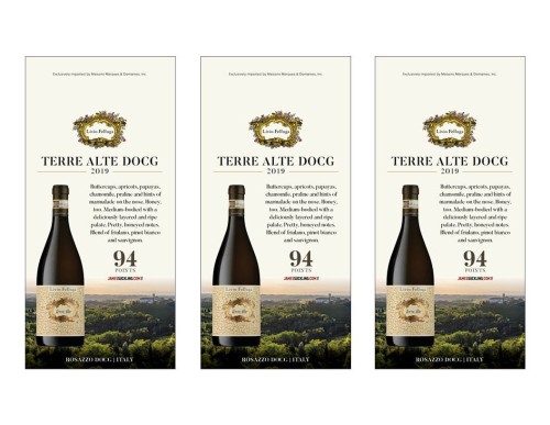 Shelf Talker for {materiallist:brand_name} Terre Alte DOCG 2019