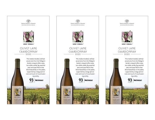 Shelf Talker for {materiallist:brand_name} Olivet Lane Chardonnay 2020