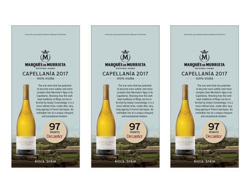 Shelf Talker for {materiallist:brand_name} Capellanía White Reserva 2017