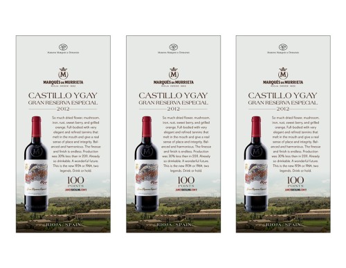 Shelf Talker for {materiallist:brand_name} Castillo Ygay Gran Reserva Especial 2012