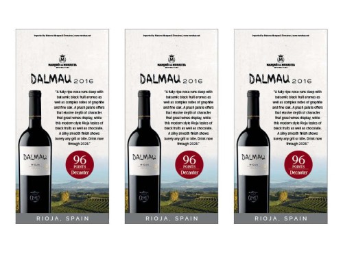 Shelf Talker for {materiallist:brand_name} Dalmau Reserva 2016