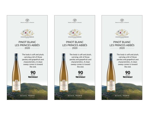 Shelf Talker for {materiallist:brand_name} Pinot Blanc Les Princes Abbés 2020