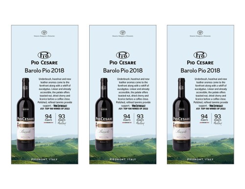 Shelf Talker for {materiallist:brand_name} Barolo DOCG 2018