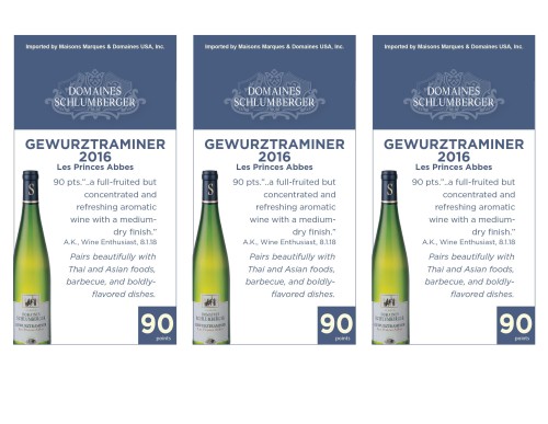 Shelf Talker for {materiallist:brand_name} Gewurztraminer Les Princes Abbés 2016