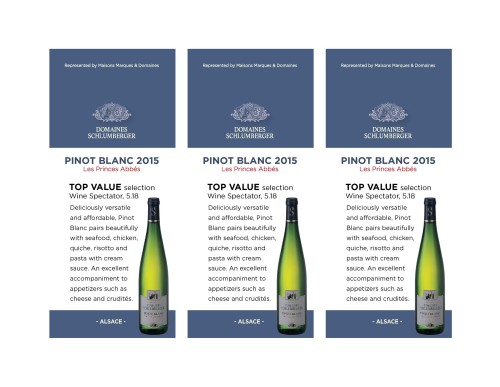 Shelf Talker for {materiallist:brand_name} Pinot Blanc Les Princes Abbés 2015