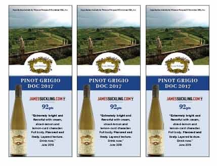 Shelf Talker for {materiallist:brand_name} Pinot Grigio DOC 2017