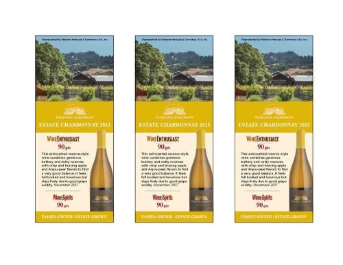 Shelf Talker for {materiallist:brand_name} Estate Chardonnay 2015