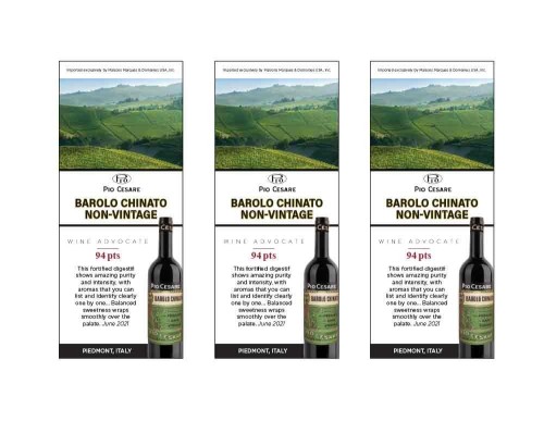 Shelf Talker for {materiallist:brand_name} Barolo Chinato NV