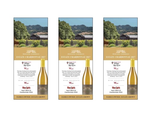 Shelf Talker for {materiallist:brand_name} Estate Chardonnay 2017