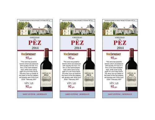 Shelf Talker for {materiallist:brand_name} Château de Pez  2014