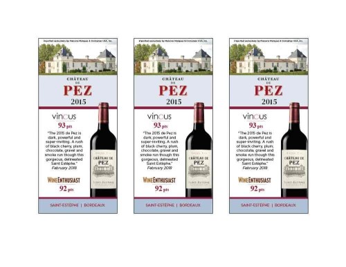 Shelf Talker for {materiallist:brand_name} Château de Pez  2015