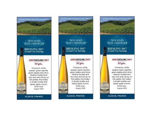 Shelf Talker for {materiallist:brand_name} Riesling Grand Cru Saering 2017